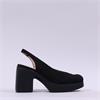 Wonders Naima Platform Bold High Heel - Black Nubuck